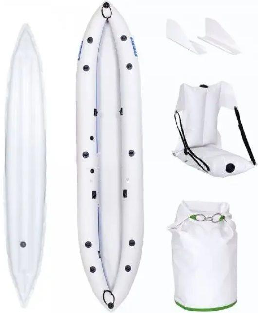 Надувна байдарка ПВХ одномісна Ладья Турист ЛБ-380 УВ комфорт для соло-походів легка швидка з надувним дном і кріслом, фото 1