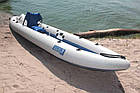 Надувна байдарка ПВХ одномісна Ладья Турист ЛБ-380 УВ комфорт для соло-походів легка швидка з надувним дном і кріслом, фото 9
