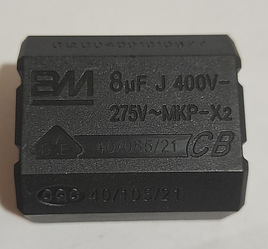 Конденсатор 8uF 400V MKP-X2 P=31mm горизонтальний
