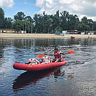 Надувна байдарка ПВХ Ладья Чайка ЛБ-480-3 комфорт жовто-червона для рафтингу та каякінгу 3 місця самоотлив висока стійкість, фото 2