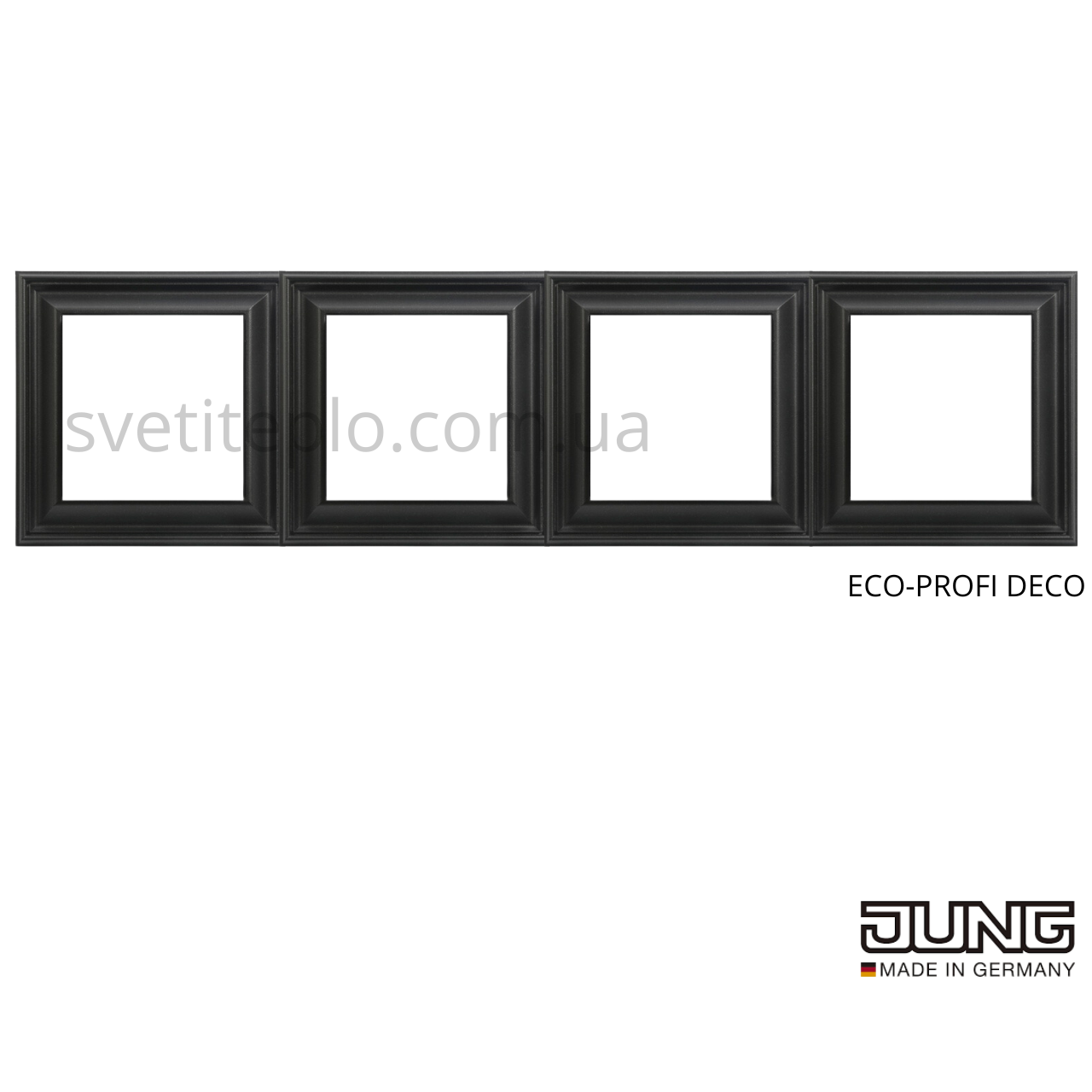 Рамка Eco-Profi Deco JUNG 4-містна чорна матова