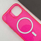 Яскравий чохол із блискітками Radiance with MagSafe для Apple iPhone 14 (6.1") |Термополіуретан (TPU)| Red, фото 7