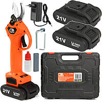 Акумуляторний секатор CATA 2шт акумулятора 21В 2000mAh Li-ion у валізі (M83009C)