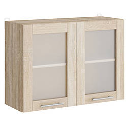 Верхній модуль для кухні зі склом 800 Еко Стильний кухонний модуль навісний Верхня шафа вітрина