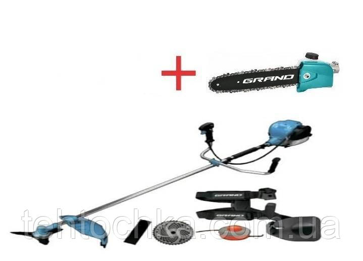 Бензокоса  GRAND БГ-5700-4Т+Насадка-висоріз (Довжина шини-300мм.)