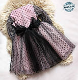 Сукня ошатна для дівчинки Стелла Рожево-чорна 116-128 р. Пишна сукня для дівчинки Сукня з фатину, фото 5