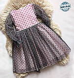 Сукня ошатна для дівчинки Стелла Рожево-чорна 116-128 р. Пишна сукня для дівчинки Сукня з фатину, фото 4