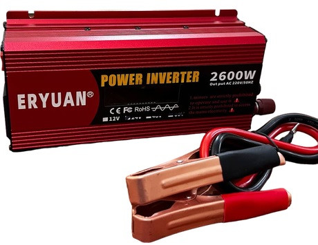 2600W LCD Перетворювач із чистою синусоїдою AC/DC 12v з вольметром