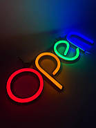 Табло інформаційне світлове електронне Інформаційні таблички open 400 х 130 мм, USB, фото 2