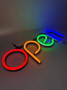 Табло інформаційне світлове електронне Інформаційні таблички open 400 х 130 мм, USB, фото 4