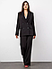 Класичний модний жіночий брючний костюм двійка, вільний, чорний, фото 5
