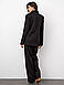 Класичний модний жіночий брючний костюм двійка, вільний, чорний, фото 6