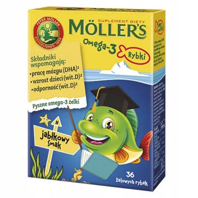 Омега-3 желе для дітей Moller's зі смаком яблук, 36 шт., фото 1