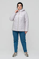 Жіноча світла батальна демісезонна демісезонна стьобана куртка на тінсулейті