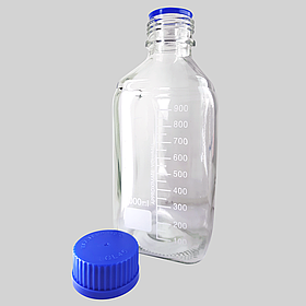 Бутель для реагентів ромбічний 1 л з гвинтовою кришкою і градуюваннням скло ТС