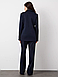 Класичний модний жіночий брючний костюм двійка, вільний, темно-синій, фото 6
