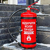 Вогнегасник бар, червоний подарунок пожежнику, подарунок для дня працівника ДСНС, фото 5