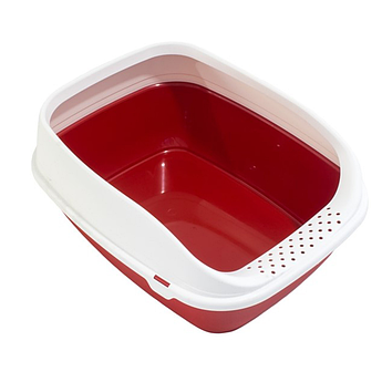 Туалет для кішок з рамкою, червоний BETA PLUS SMALL RED, 43x31x16