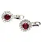 Сережки срібні 925 натуральний рубін, цирконій., фото 2