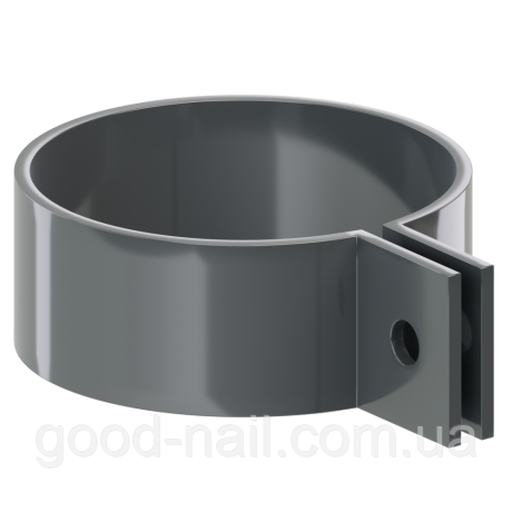 Хомут труби ПВХ круглої пластикової водостічної системи KROP 130\90мм, фото 1