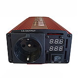 Інвертор із чистою синусоїдою 2000W (1000W) перетворювач напруги з 12В на 220В, Red, фото 5