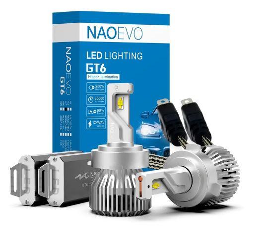 Світлодіодні LED автолампи NaoEvo GT6 Наоево H7 110W 13200LM 6000K з обманкою (Canbus)