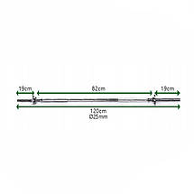 Гриф для штанги прямий металевий гриф хромований Newt 1200 мм 25 мм вага 5 кг навантаження 120 кг, фото 5