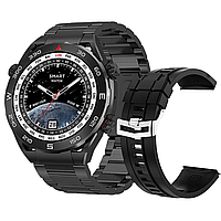 Смарт часы мужские металлические черного цвета с двумя ремешками Sk4 Ultimate Black