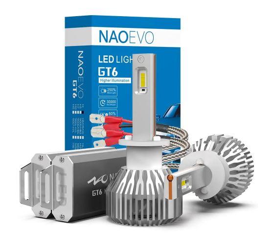 Світлодіодні LED автолампи NaoEvo GT6 Наоево H1 110W 13200LM 6000K з обманкою (Canbus)