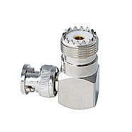 Кутовий перехідник BNC Male - UHF Female 90° (SO-239) адаптер для виносних антен, приймачів і передавачів, фото 5
