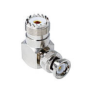 Кутовий перехідник BNC Male - UHF Female 90° (SO-239) адаптер для виносних антен, приймачів і передавачів, фото 4