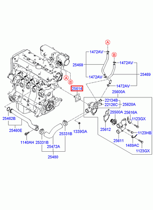 Прокладка корпуса термостата Rio Accent Getz Matrix MOBIS 2561426100, фото 2