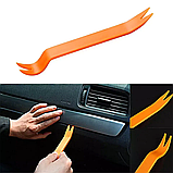 Набір інструментів для ремонту інтер'єру авто "4 в 1". Знімач обшивки, кліпс, модінгів, емблем, фото 3