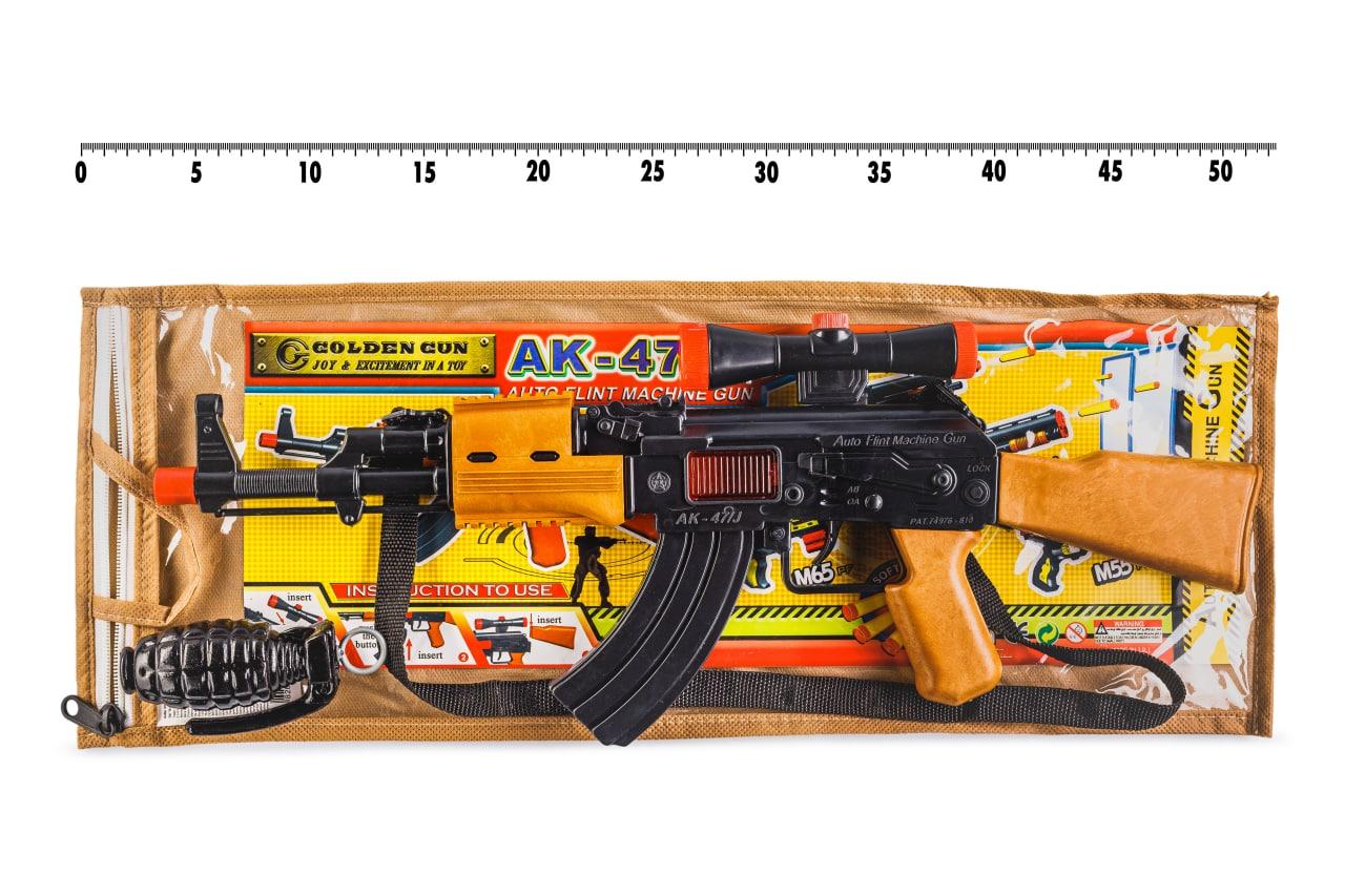 Дитячий Калаш Джей Golden Gun автомат з іграшковою гранатою й оптикою та ремінь 810, фото 1