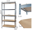 ВЕЛИКИЙ І МІЦНИЙ СТЕЛАЖ ДЛЯ ЗБЕРІГАННЯ 5 ПОЛОК 180х90х40 Malatec 23768, фото 3