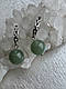 Нефрит природний сережки родій, фото 3