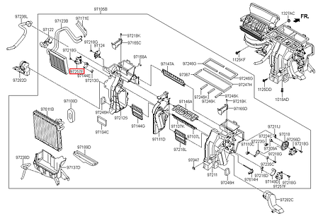 Привід заслінки обігрівача салону Sonata K5 Optima MOBIS 97159C1150, фото 2