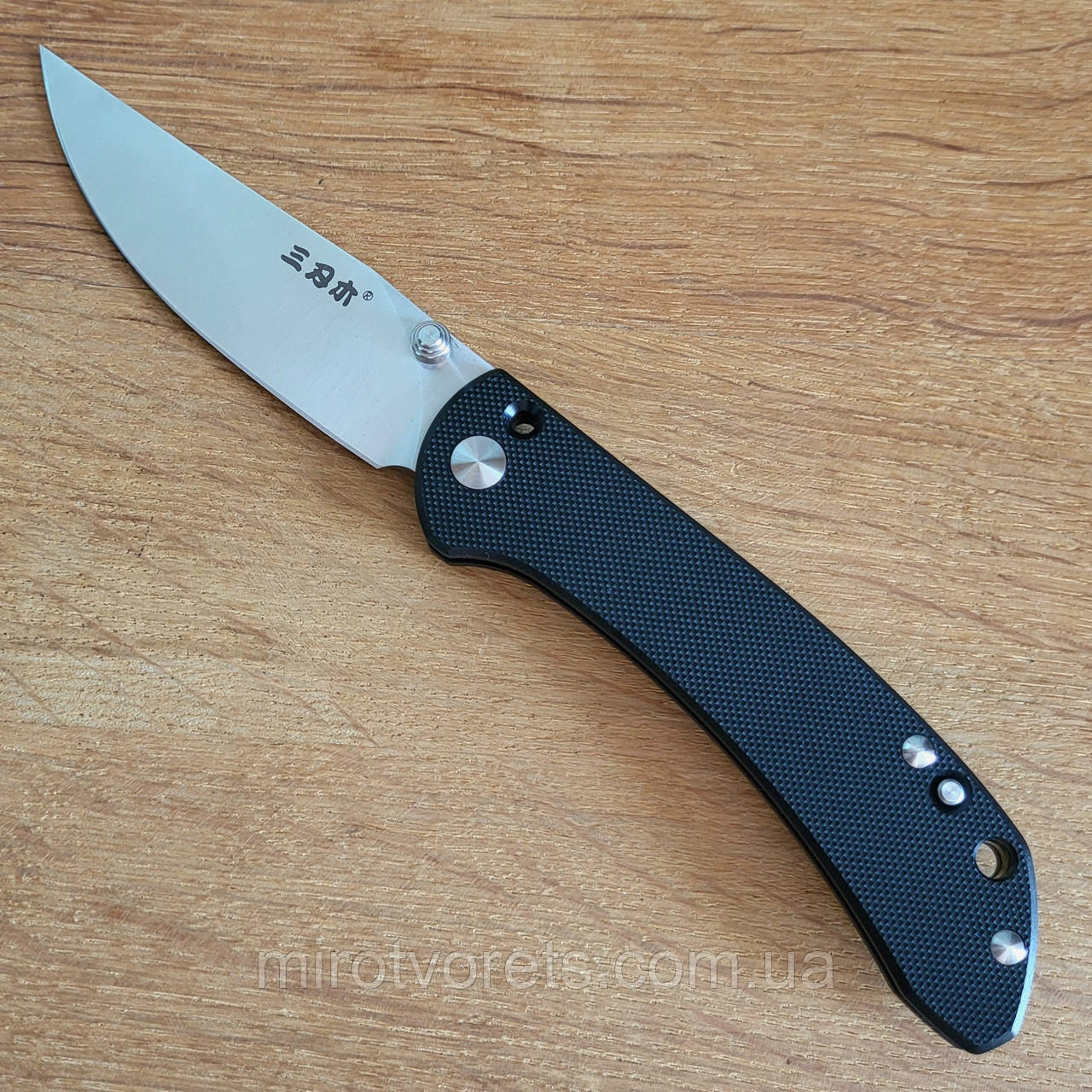 Ніж складаний Sanrenmu SRM 9165-KB, 12C27 Satin, Slip Joint, G10 Black, EDC