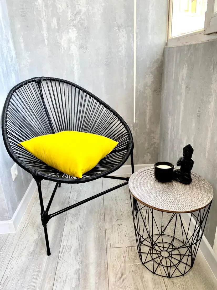 Плетене крісло з техноротангу для балкона лоджії на металевому каркасі, Акапулько, фото 1