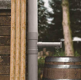 Водозбірник дощової води, відведення для збору дощової води з даху в бочку 80 мм Garden Line DES5981 сірий