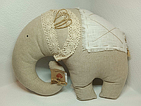 Інтер'єрна іграшка подушка ручної роботи Слон Прованс 28 см