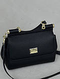 Сумка жіноча Dolce&Gabbana Sicily Medium — Premium чорний 21см, фото 2