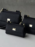 Сумка жіноча Dolce&Gabbana Sicily Medium — Premium чорний 21см, фото 7