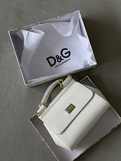 Сумка жіноча Dolce&Gabbana Sicily Medium - Premium 21 см Білий
