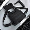 Нагрудна тактична сумка чоловіча, сумка через плече чорна розгрузка, фото 2