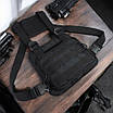 Нагрудна тактична сумка чоловіча, сумка через плече чорна розгрузка, фото 10