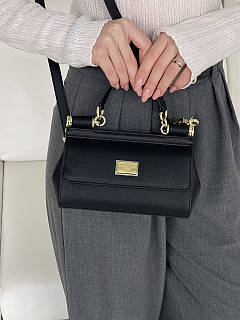 Сумка жіноча Dolce&Gabbana Sicily Medium — Premium чорний 14см