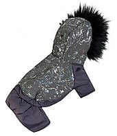 Зимовий комбінезон Dogs Bomba з світловідбиваючої тканини, ажур фіолетовий, № 2