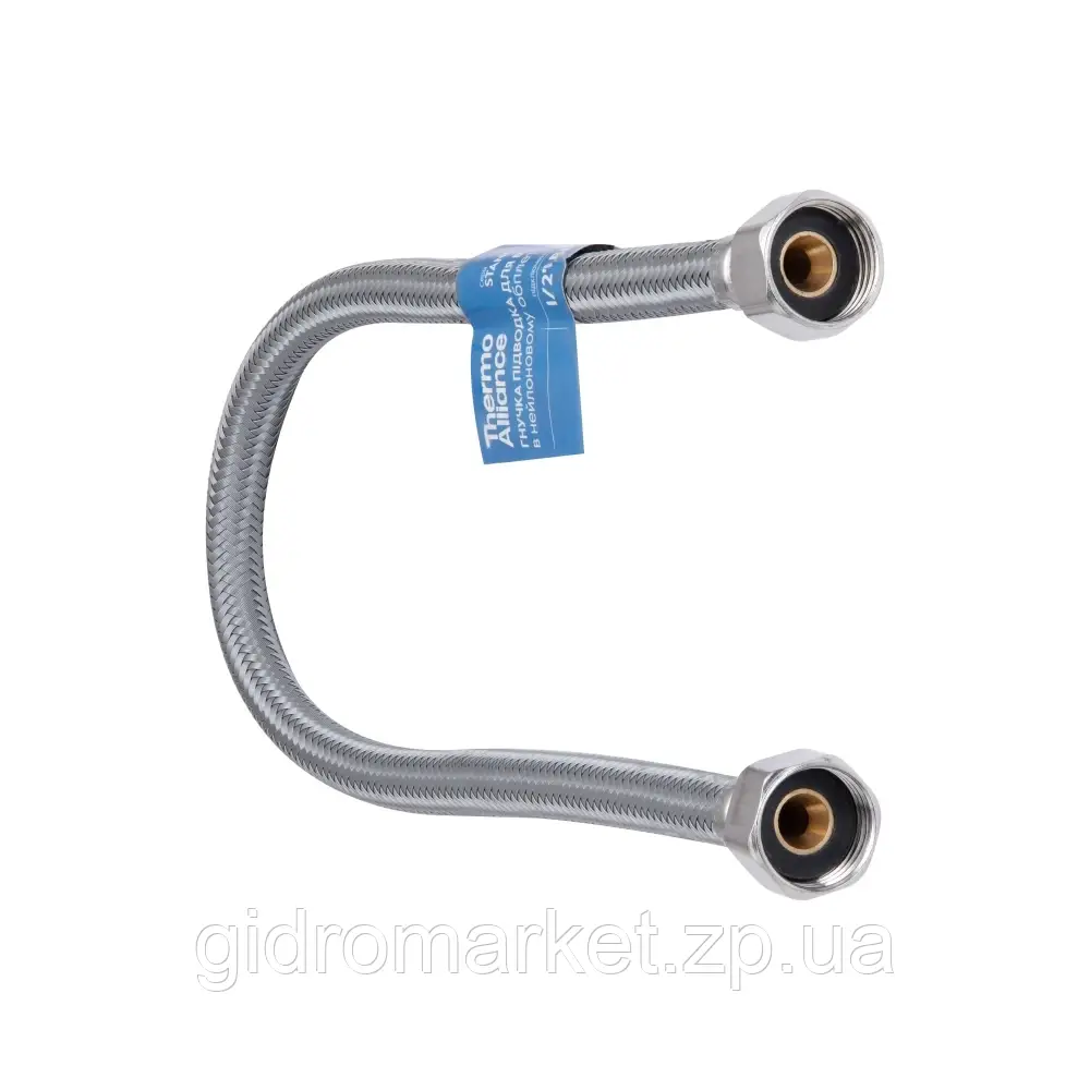 Thermo Alliance Standart Шланг для води NYLON 1/2"x1/2" ВВ 20 см Гайка-Гайка TAS387W20, фото 1
