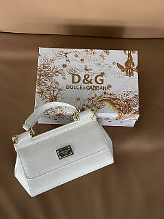 Сумка жіноча Dolce&Gabbana Sicily Medium - Premium 14 см Білий